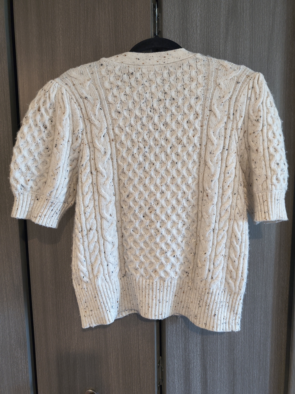 A.n.a New Approach Cableknit  Cream White Knitted Button Down V-Neck Blouse - Picture 6 of 6